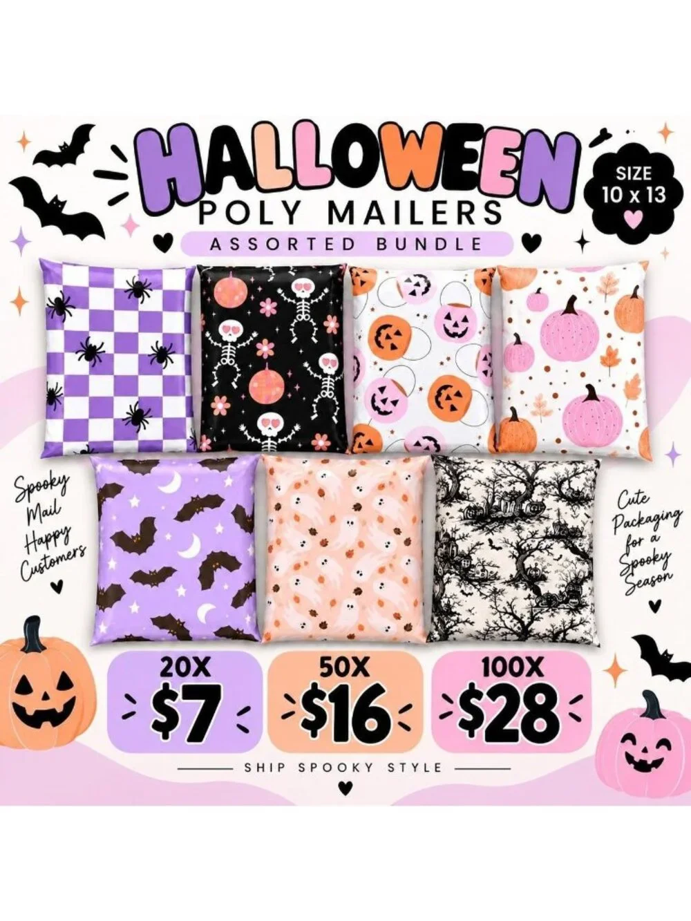 Halloween Mixed Poly Mailers 20 pack